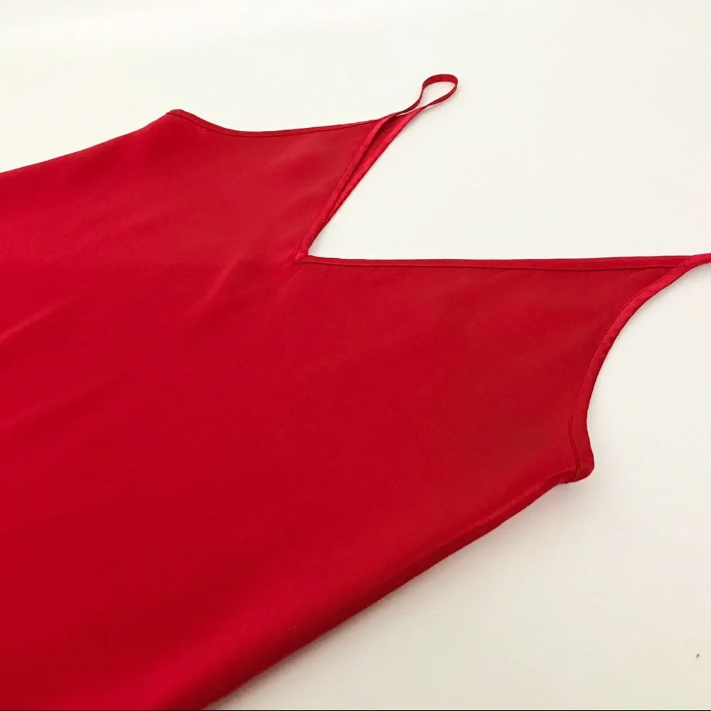 Vintage Satin Chemise Slip Dress in Red | Size S - Picture 10 of 11
